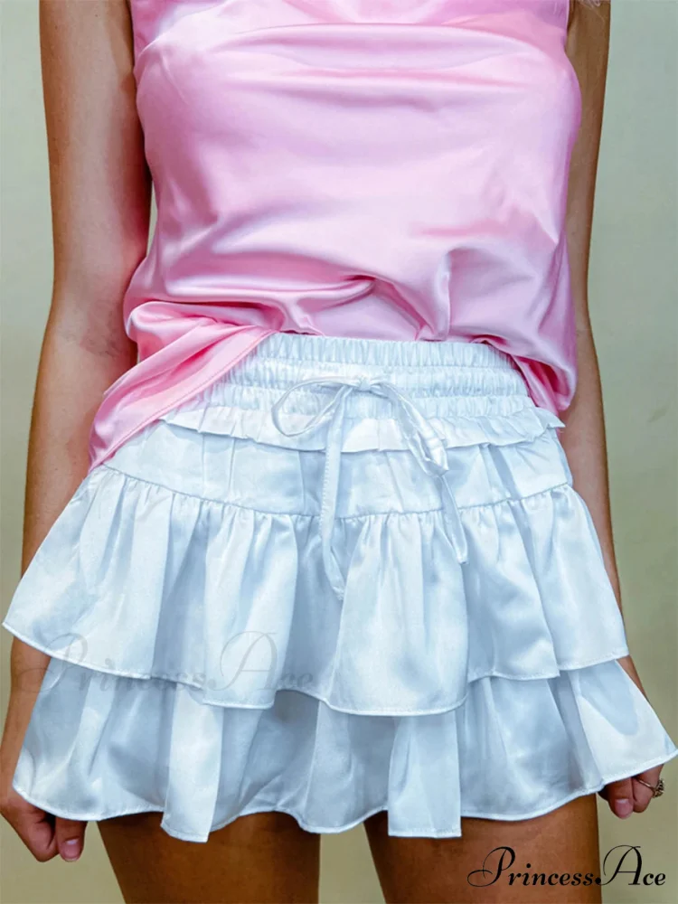 Smooth Tiered Flared Pleated Skirt - Image 2