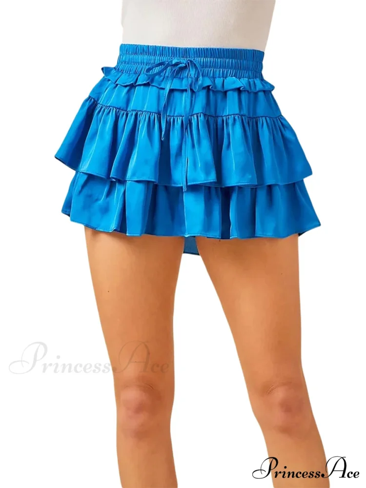 Smooth Tiered Flared Pleated Skirt - Image 8