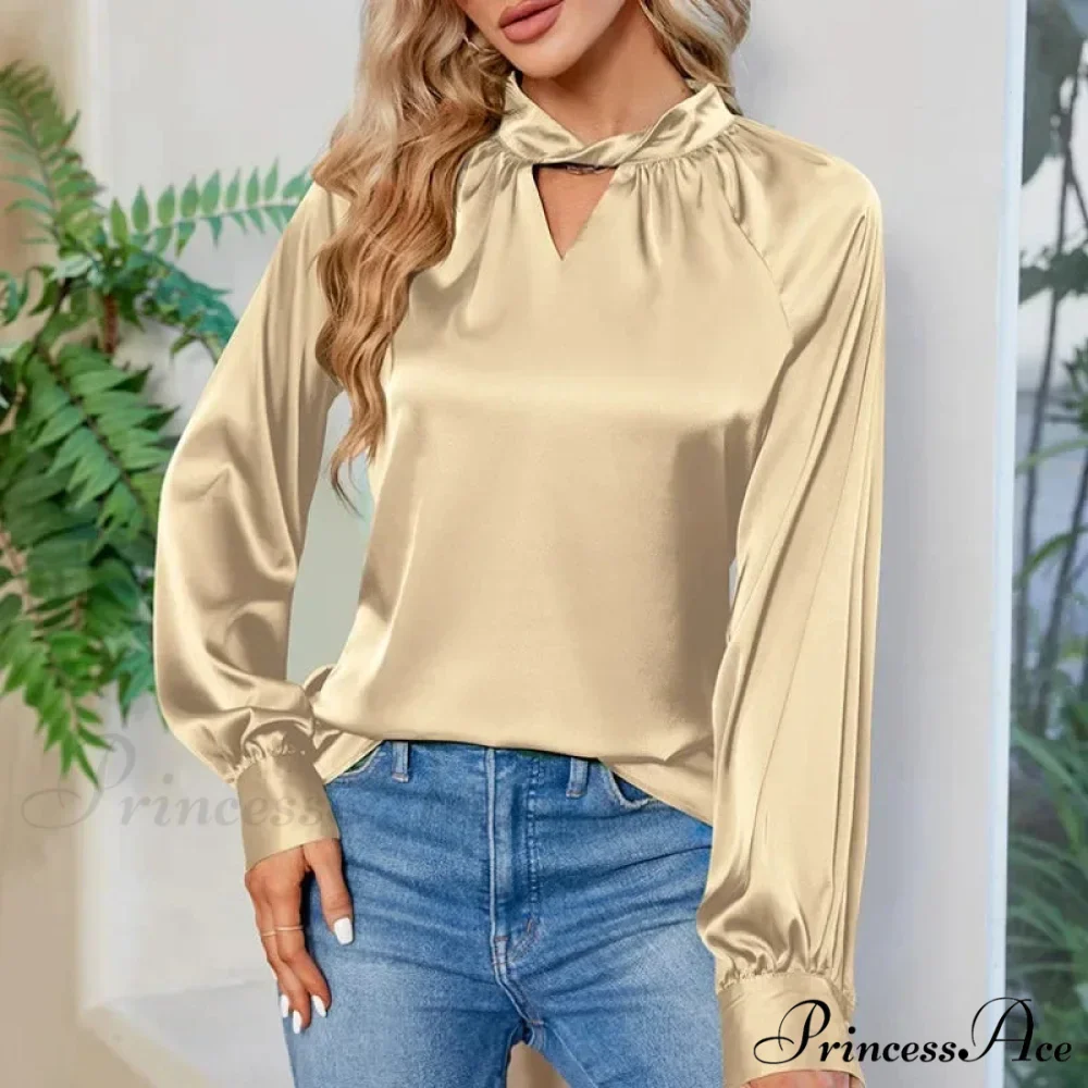 Smooth Y2K White V-neck Extended Sleeve Blouse - Image 2