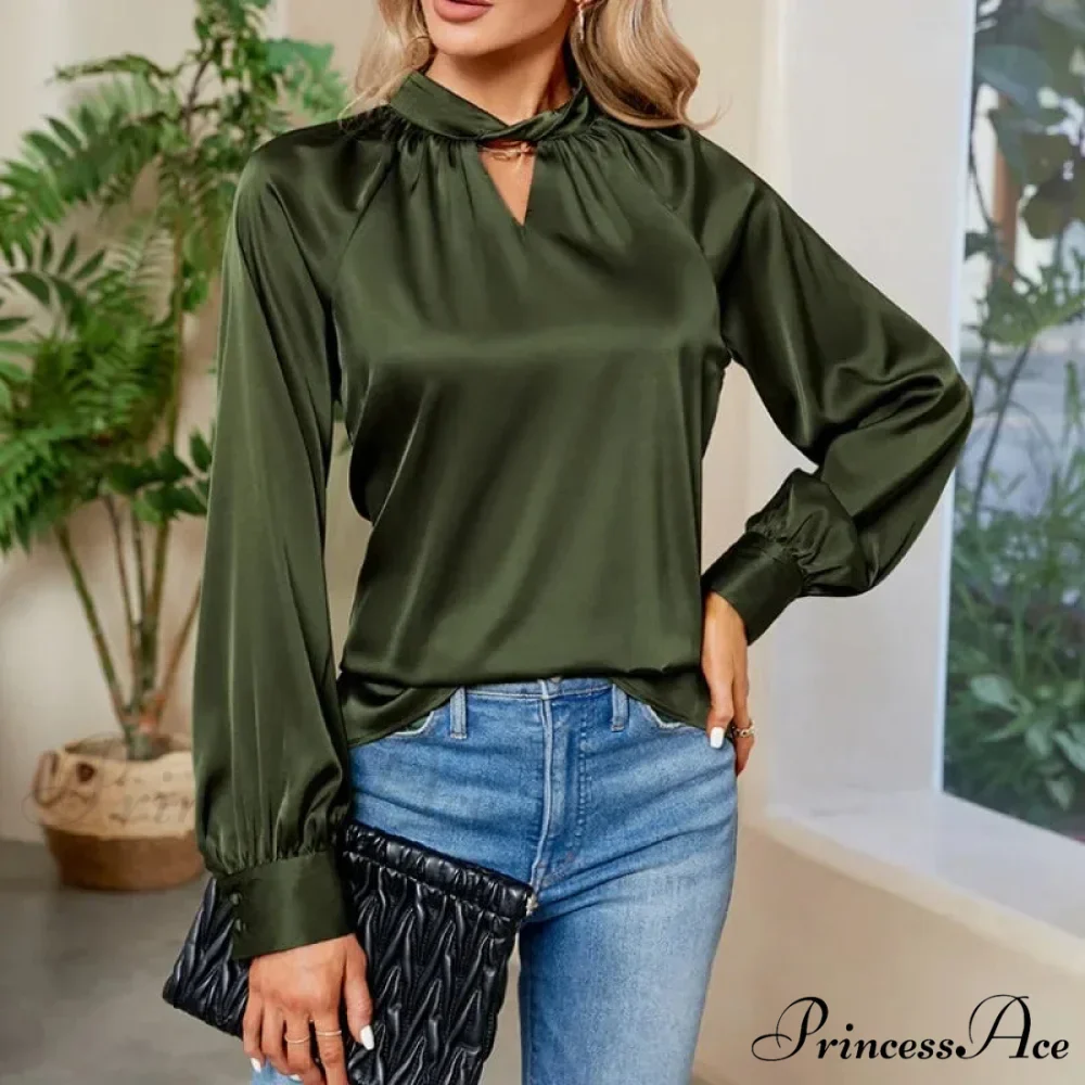 Smooth Y2K White V-neck Extended Sleeve Blouse - Image 3