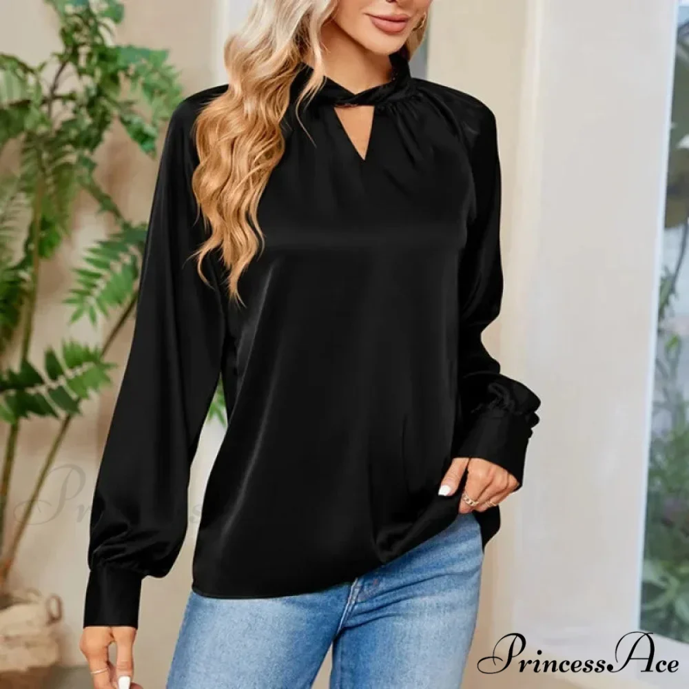 Smooth Y2K White V-neck Extended Sleeve Blouse - Image 4