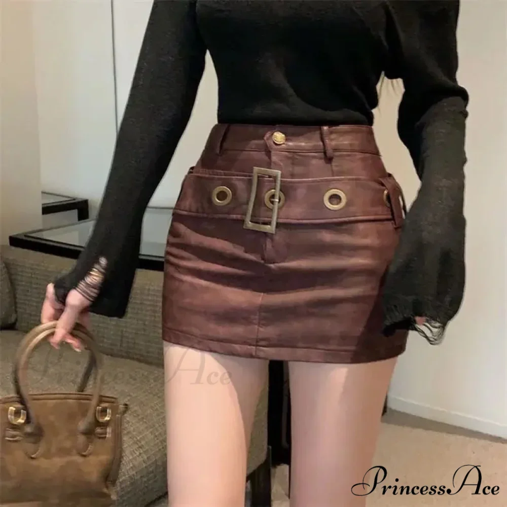 Snug Hip-Encased Leather Skirt - Image 3