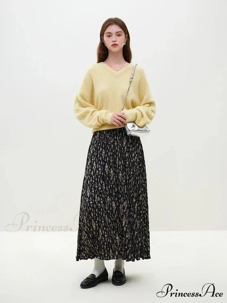 Soft Alpaca V-Neck Loose Sleeve Jumper - Image 2