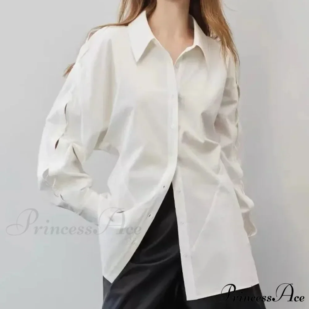 Soft Long Sleeve Button Up Informal Workplace Blouse - Image 6