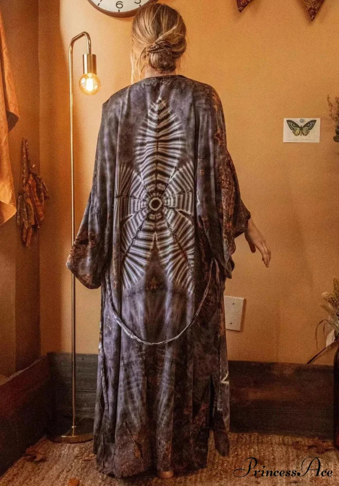 Soft Rayon Floral Patterned Bohemian Long Beach Cover up - Image 4