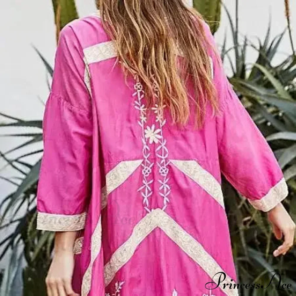Soft Rayon Long Sleeve Bohemian Dress - Image 5