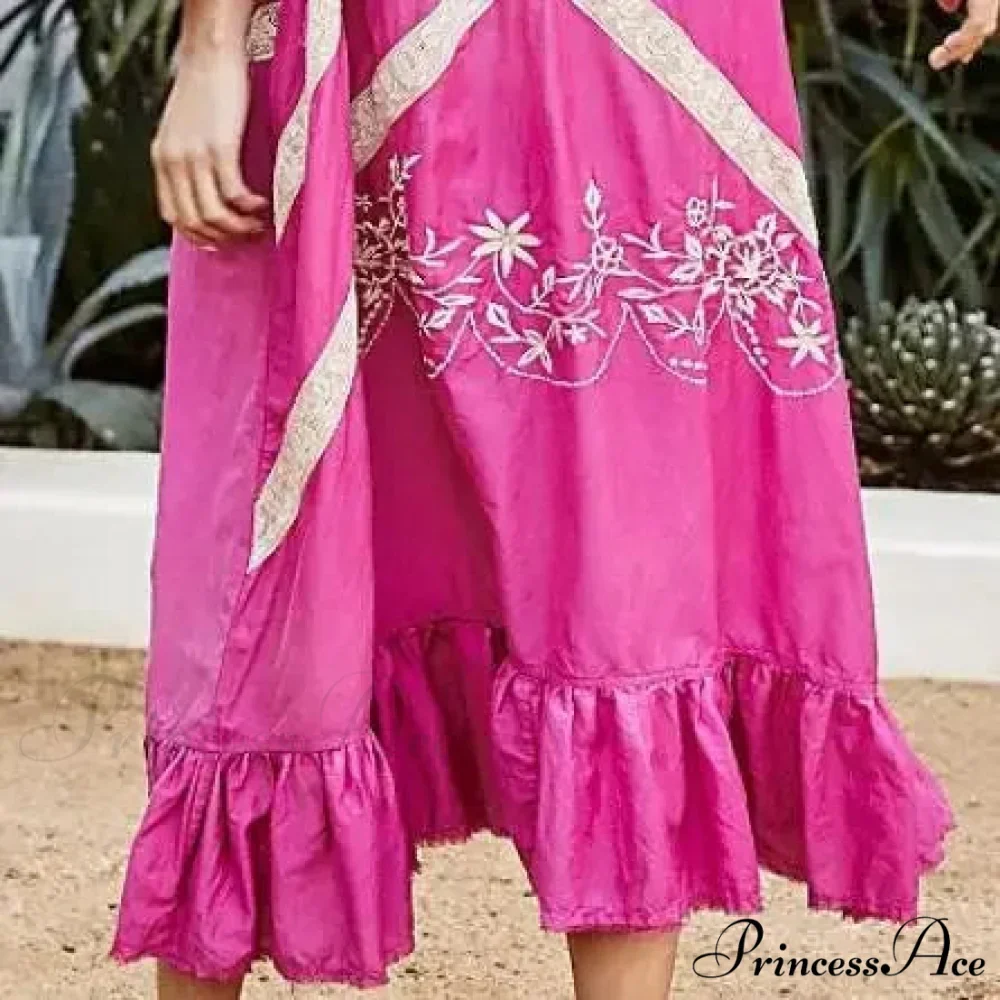 Soft Rayon Long Sleeve Bohemian Dress - Image 6