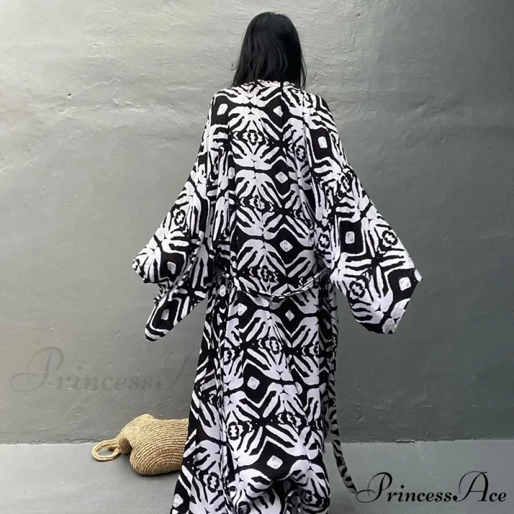 Soft Rayon Patterned Self Tied Long Bohemian Wrap - Image 2