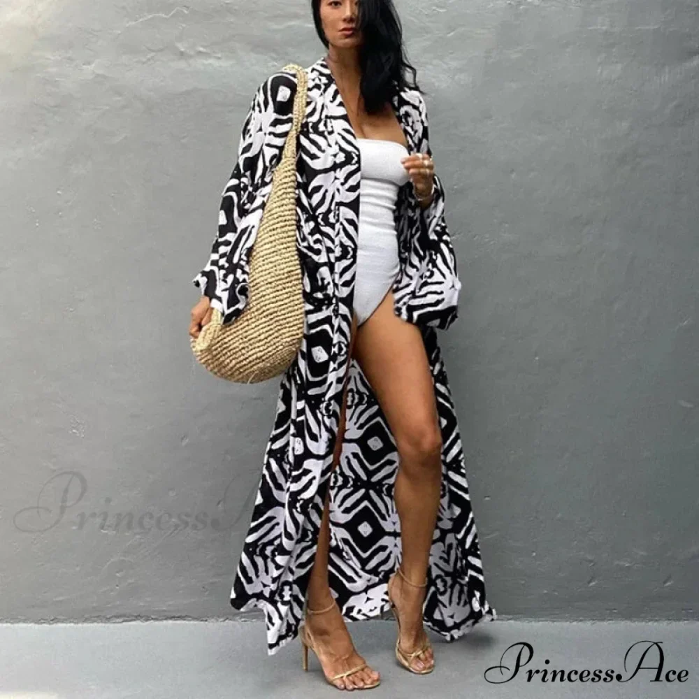 Soft Rayon Patterned Self Tied Long Bohemian Wrap - Image 3