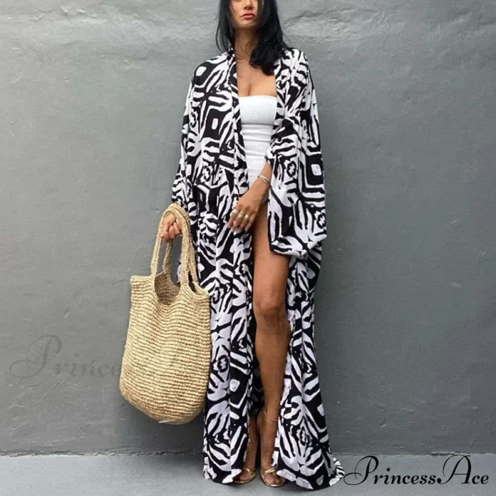 Soft Rayon Patterned Self Tied Long Bohemian Wrap - Image 4