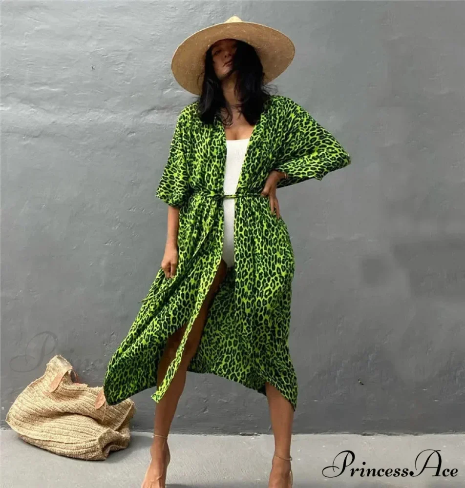 Soft Rayon Striped Pattern Cardigan Boho Beach Cover up - Image 11
