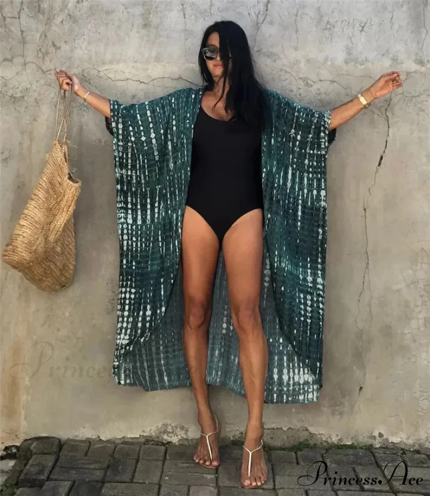 Soft Rayon Striped Pattern Cardigan Boho Beach Cover up - Image 13