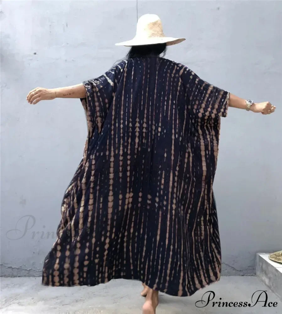 Soft Rayon Striped Pattern Cardigan Boho Beach Cover up - Image 5