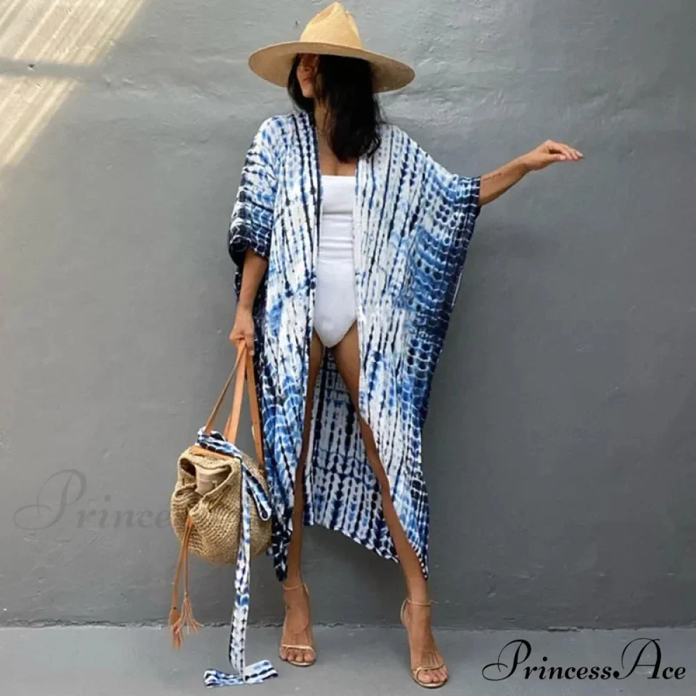 Soft Rayon Striped Pattern Cardigan Boho Beach Cover up - Image 6
