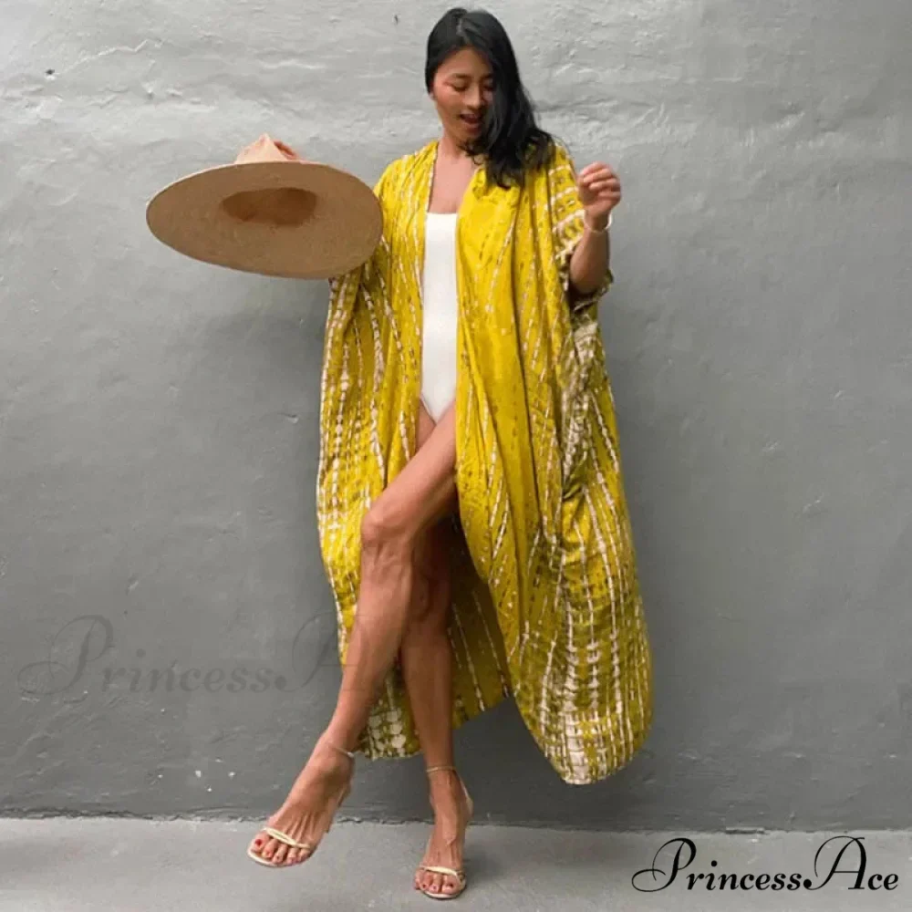 Soft Rayon Striped Pattern Cardigan Boho Beach Cover up - Image 8