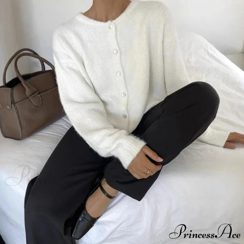 Soft Single-breasted Knit Cardigan - Image 5