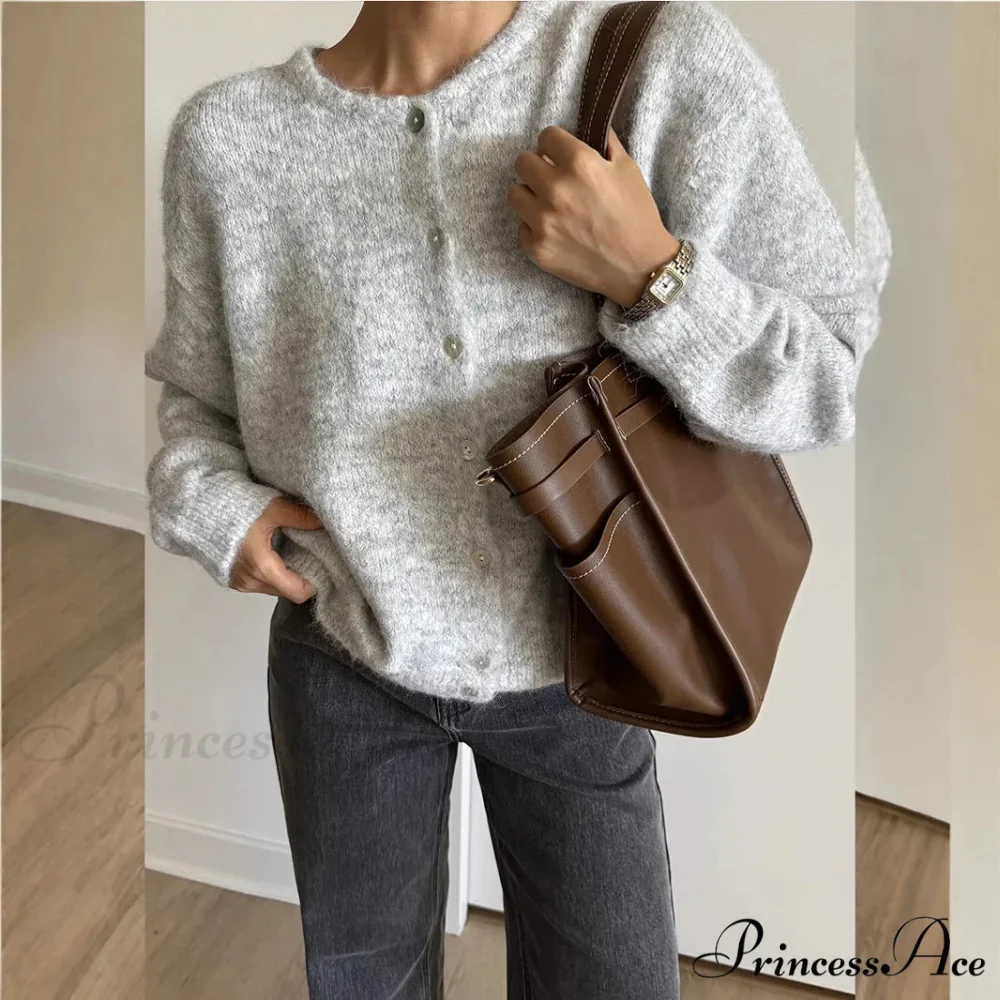 Soft Single-breasted Knit Cardigan - Image 8