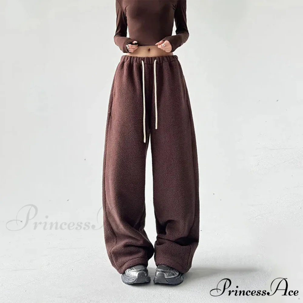 Soft Thicken Wool Wide Leg Trousers - Image 5
