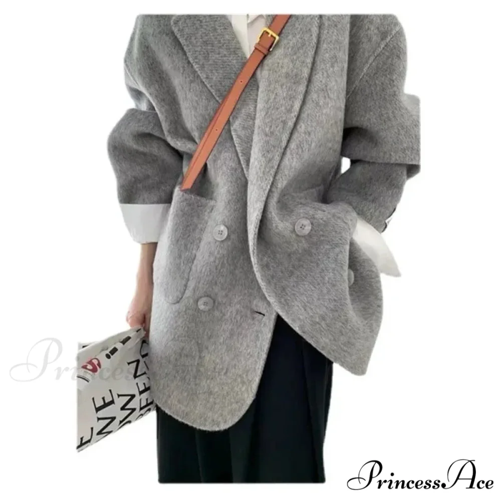 Soft Turn-Down Woolen Overcoat - Image 3