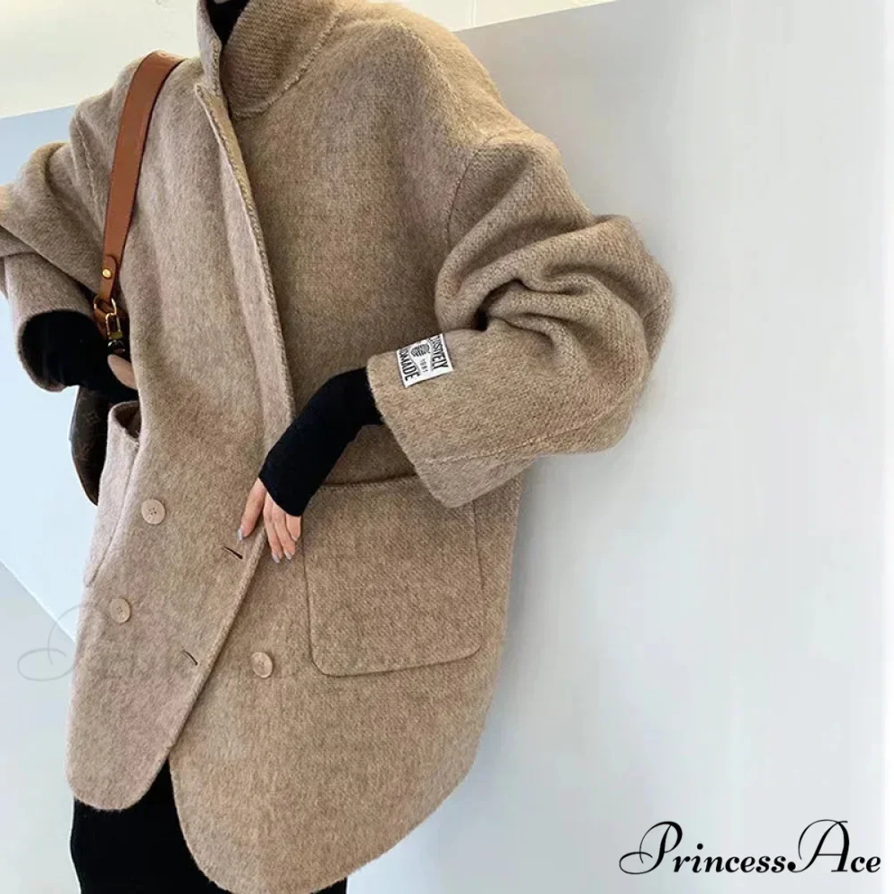 Soft Turn-Down Woolen Overcoat - Image 6