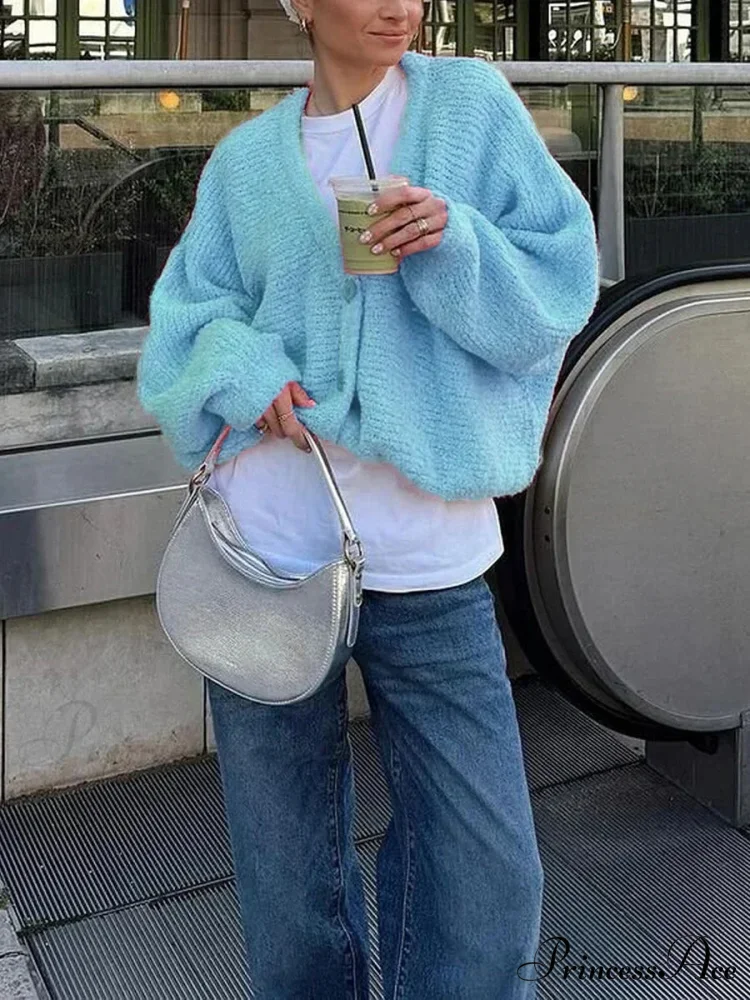 Soft V-neck Button-front Cardigan - Image 3