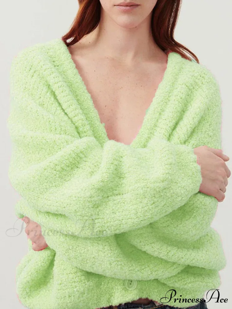 Soft V-neck Button-front Cardigan - Image 5