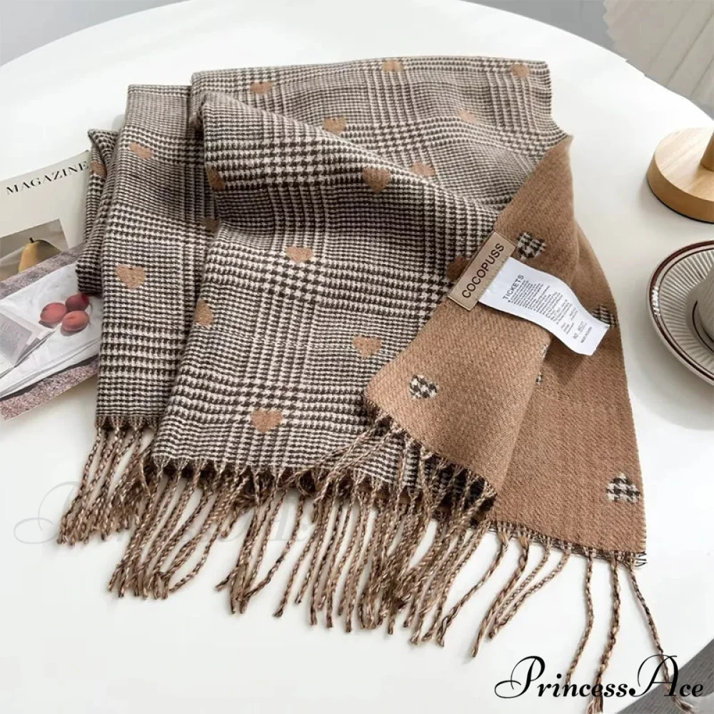 Soft Winter Checkered Pashmina Scarf - Image 2