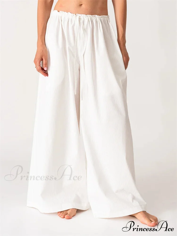Solid/Striped Roomy Cinched Casual Broad Pant - Image 4