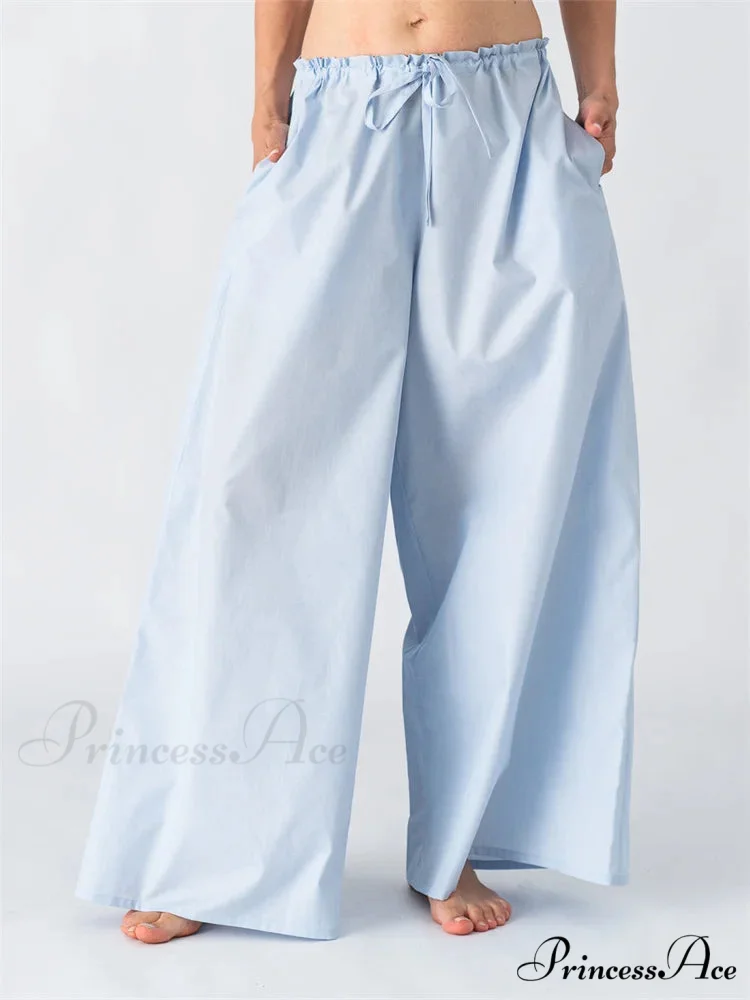 Solid/Striped Roomy Cinched Casual Broad Pant - Image 5