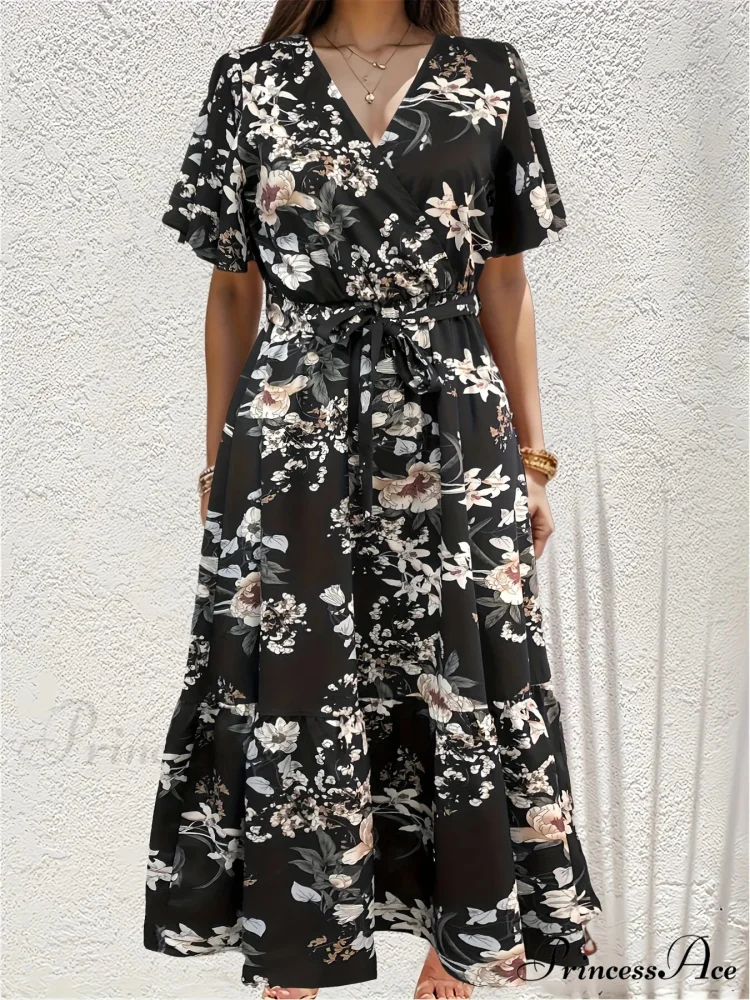 Sophisticated Flower A-line Dress - Image 8