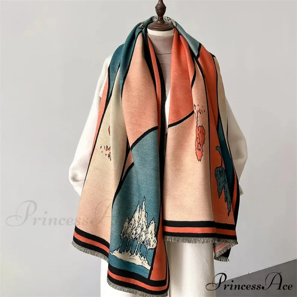Sophisticated Flower Pashmina Winter Cashmere Scarf - Image 11