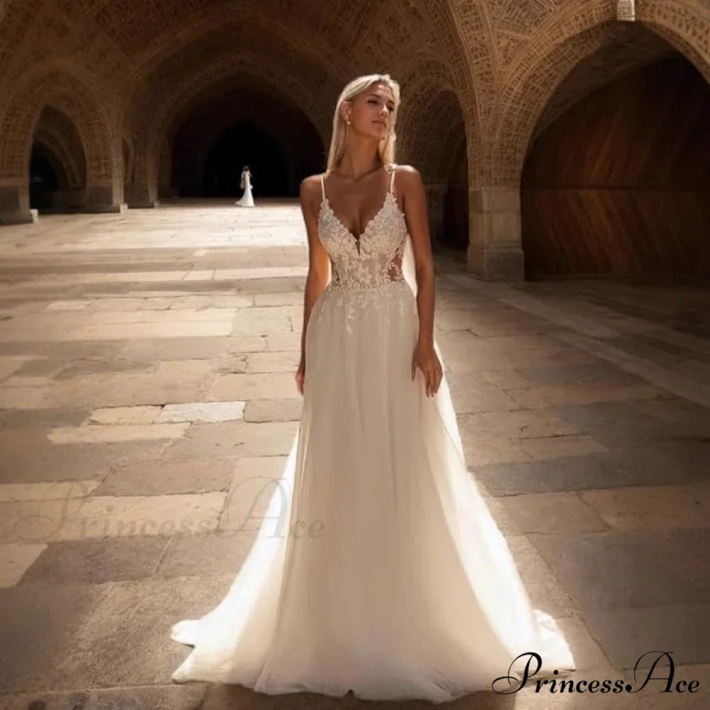 Sophisticated Lace Seaside Wedding Gown - Image 2