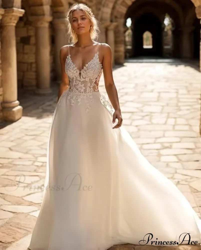 Sophisticated Lace Seaside Wedding Gown - Image 4