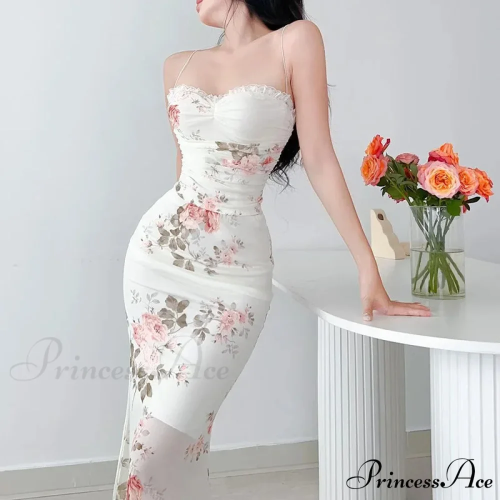 Spaghetti Strap Floral Midi Dress