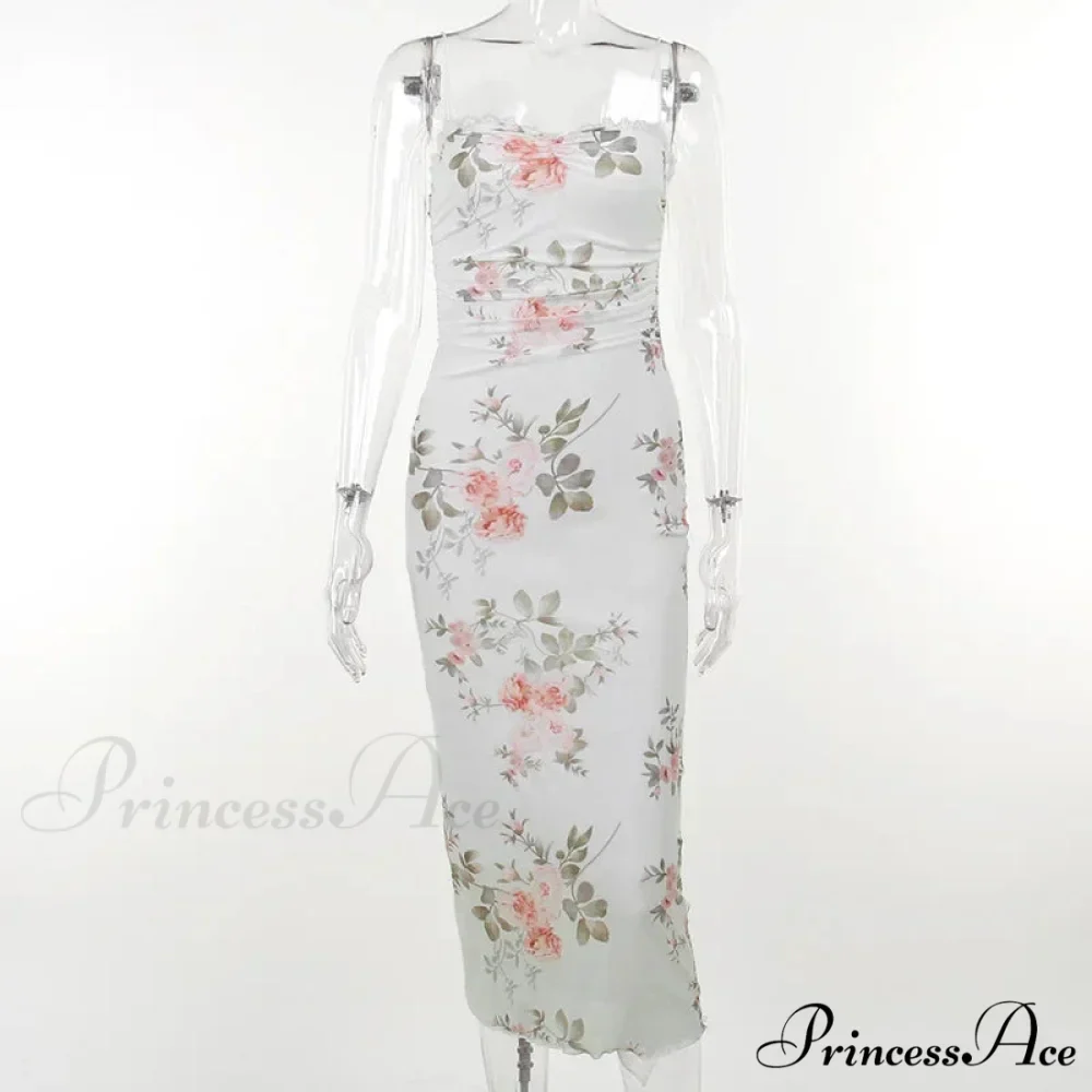 Spaghetti Strap Floral Midi Dress - Image 3