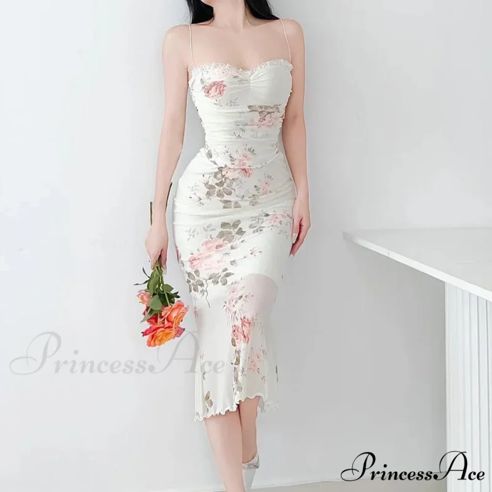 Spaghetti Strap Floral Midi Dress - Image 4