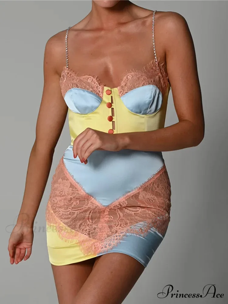 Sparkling Band Lace Mini Dress - Image 3