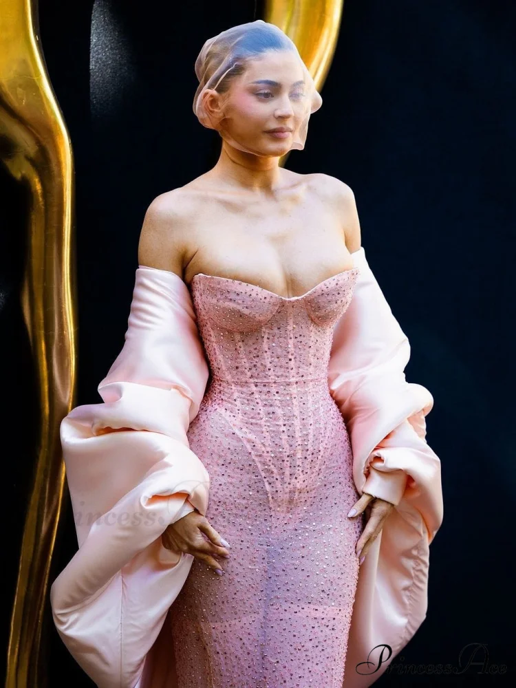 Sparkling Fishbone Body-Hugging Strapless Prom Dress - Image 2