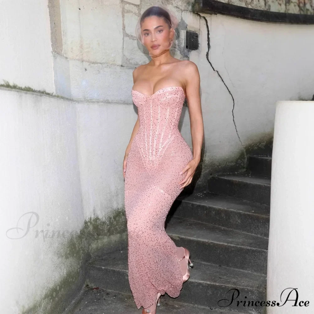 Sparkling Fishbone Body-Hugging Strapless Prom Dress - Image 3
