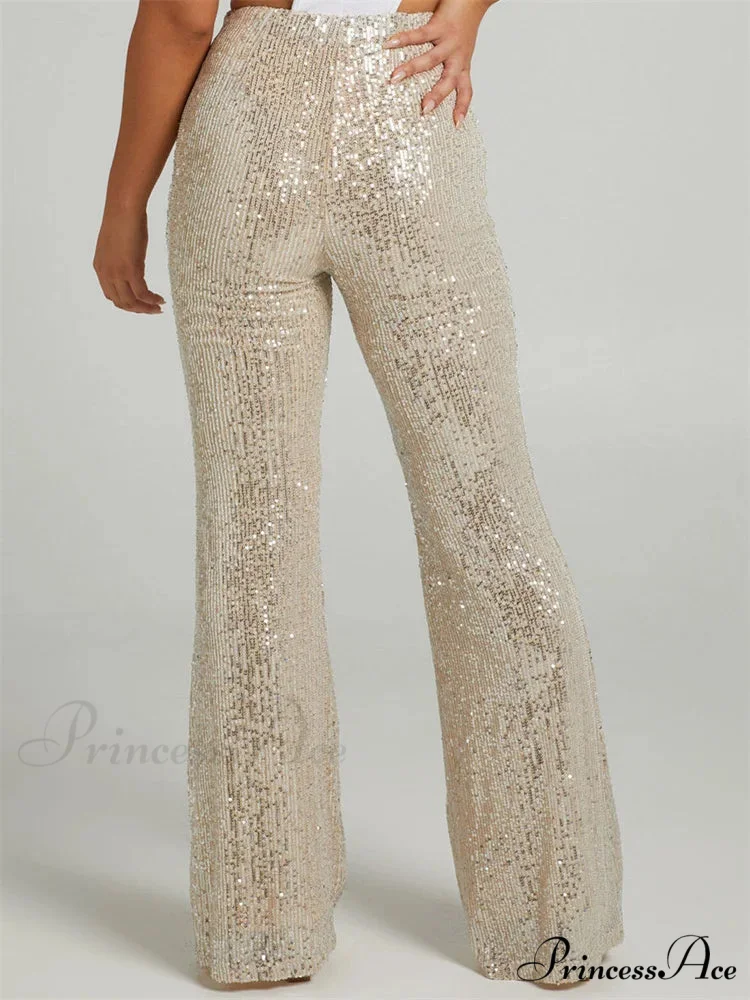 Sparkling High Waist Slim Fit Flare Club Pant - Image 4