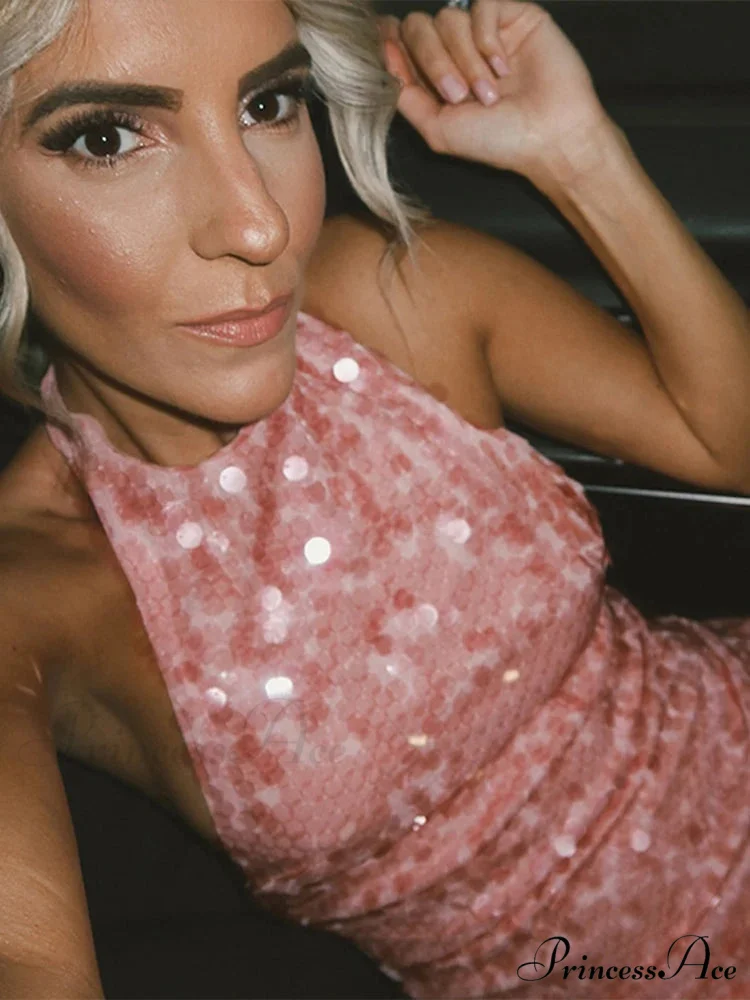 Sparkling Sequined Glitter Short Dress - Image 2
