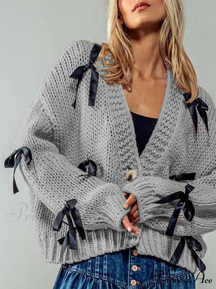 Sparkling V-neck Knit Cardigan - Image 3