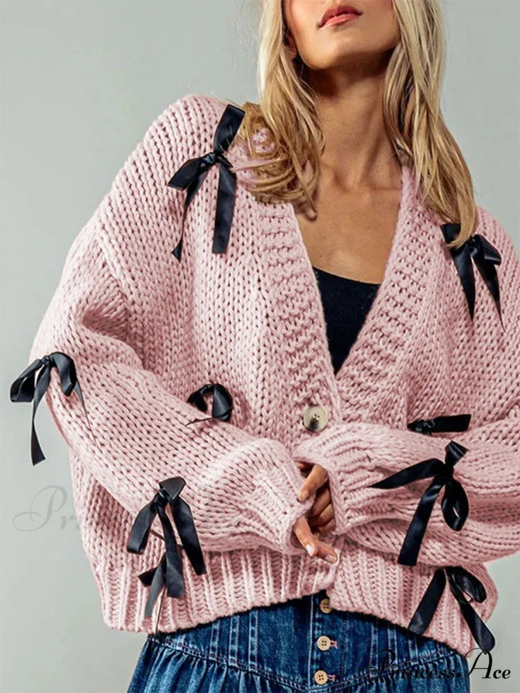 Sparkling V-neck Knit Cardigan - Image 5