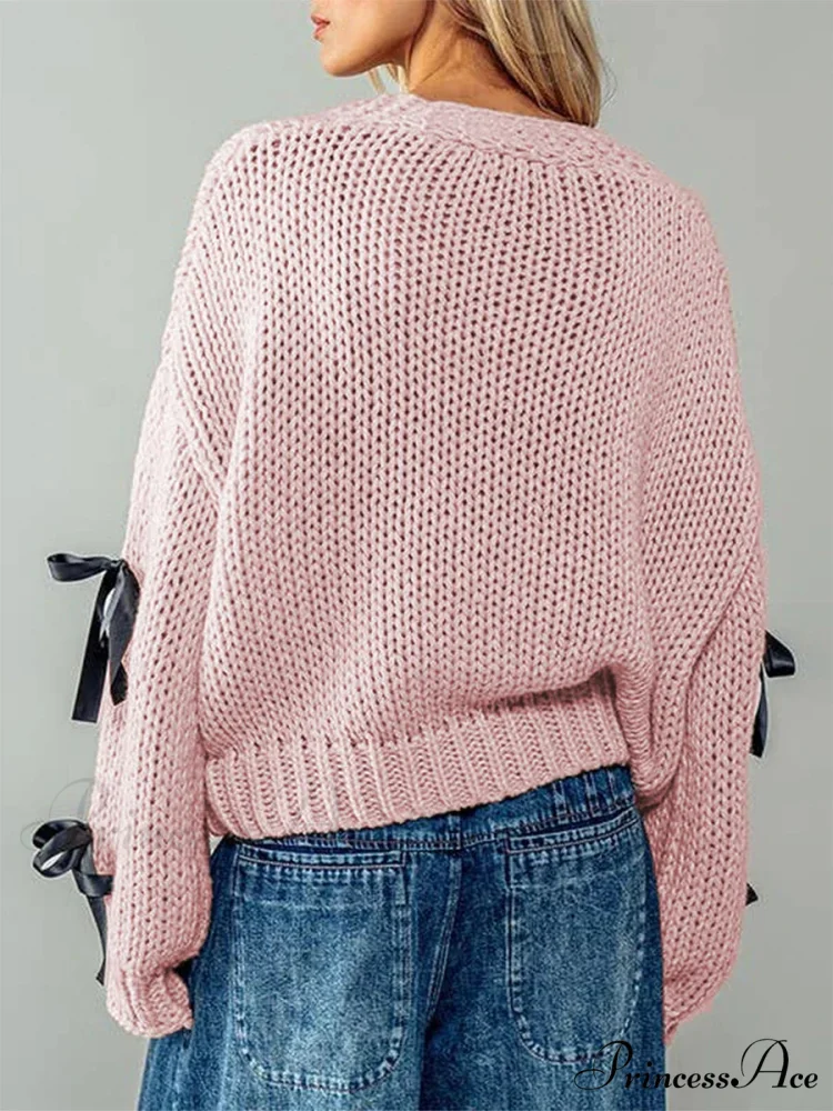 Sparkling V-neck Knit Cardigan - Image 6