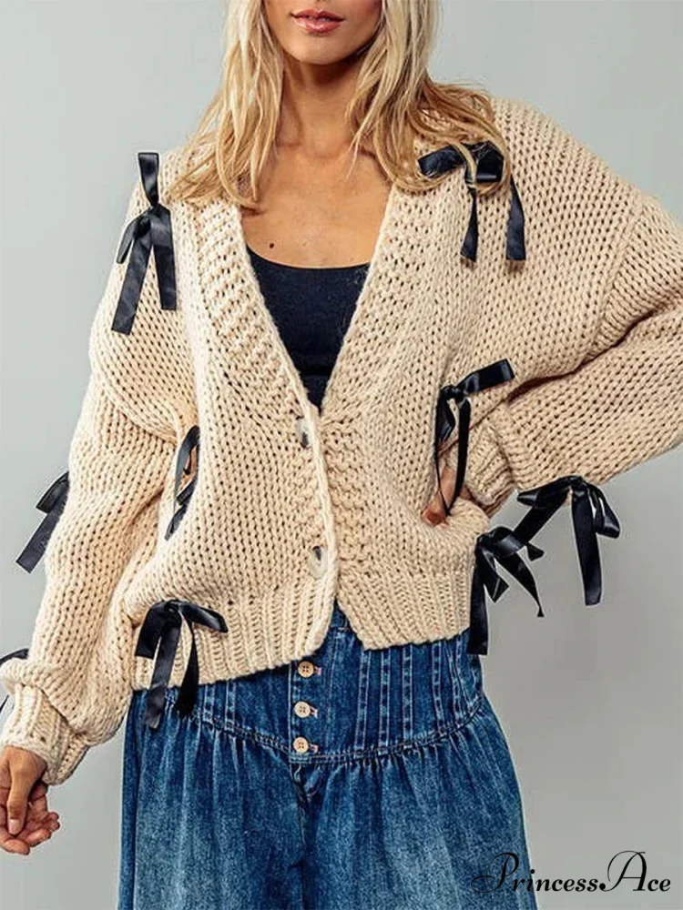 Sparkling V-neck Knit Cardigan - Image 7