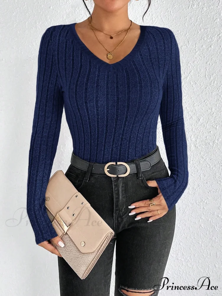 Spice Girl Seductive Slim V-Neck Style Personality Top Women - Image 10