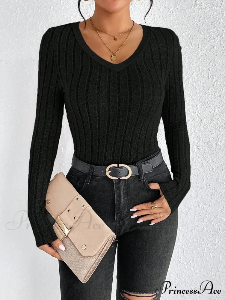 Spice Girl Seductive Slim V-Neck Style Personality Top Women - Image 7