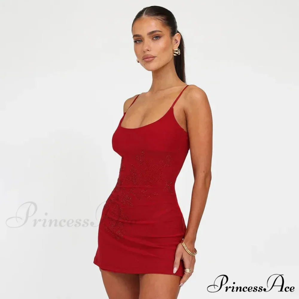 Spicy Diamond Open-Back Holiday Dress - Image 3