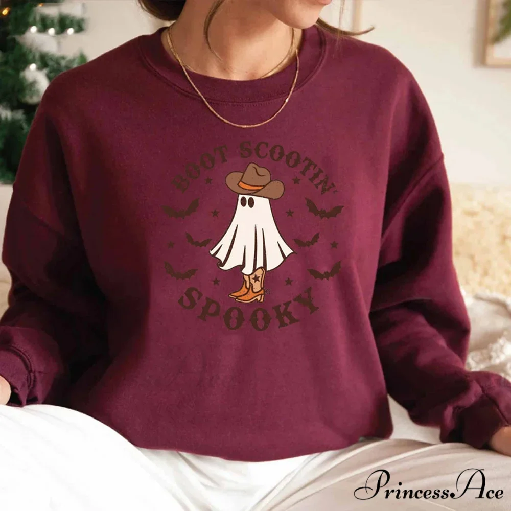 Spooky Cowboy Ghost Fun Fall Cozy Hoodie - Image 10