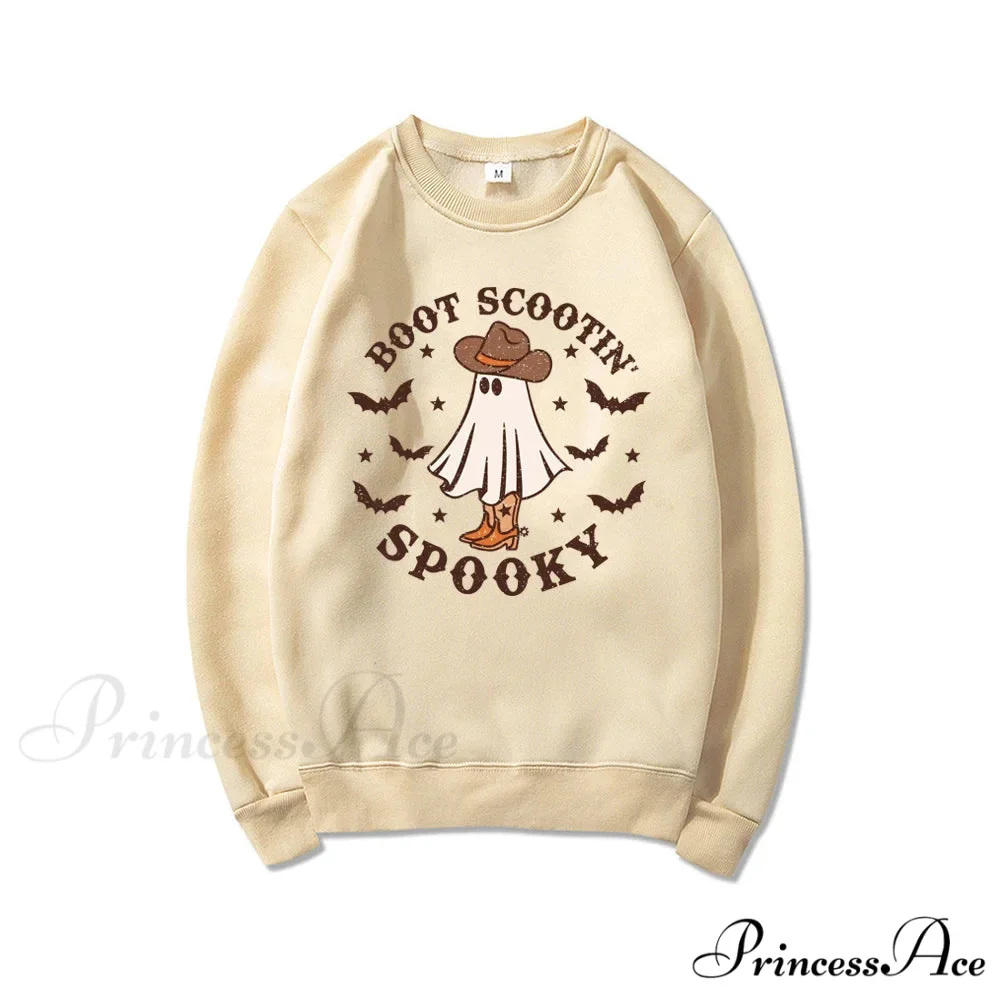 Spooky Cowboy Ghost Fun Fall Cozy Hoodie - Image 4